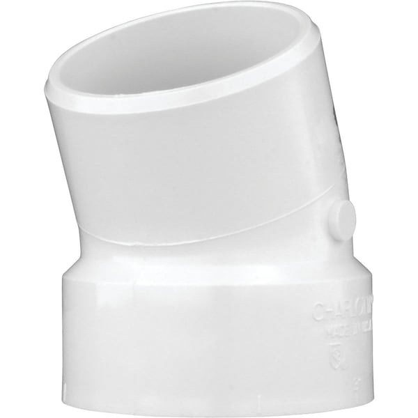 Charlotte Pipe And Foundry 3 In. Schedule 40 22-1/2 Deg. DWV PVC Street Elbow 1/16 Bend PVC 00326 1000HA - main